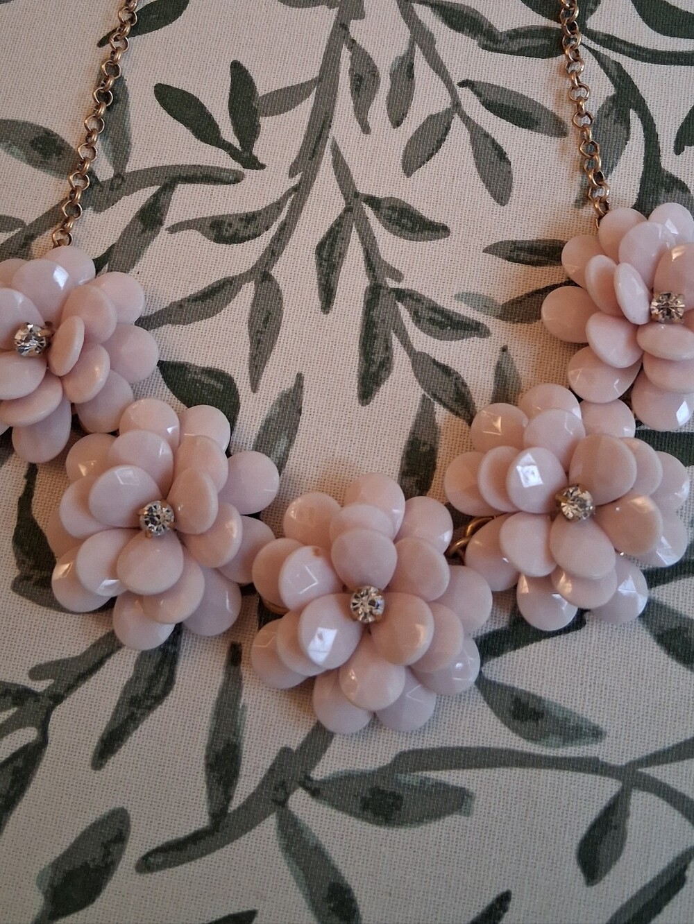 J.Crew Pink Floral Rosette Statement Necklace